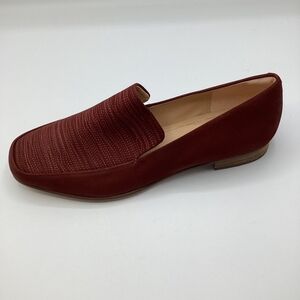 Clarks Pure Sense Womens burgundy/brown/red Nubuck Slip On Loafer Flats Shoes